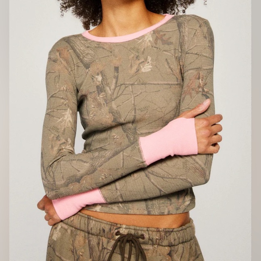 NWT Dairy Boy EVERYDAY THERMAL Long-Sleeve Thermal Top with Pink Trim | Medium